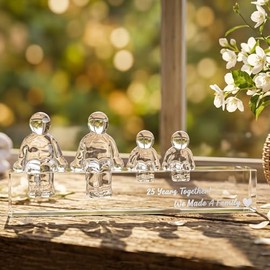 Cristal de 25° plata regalo de bodas para aniversario (2 niños)
