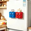 Cute Brick-Style Magnetic Basket Organizer for Fridge, 2 Pack ABS