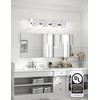 VOLISUN Crystal Vanity Lights - 4 Light Modern Stainless Steel