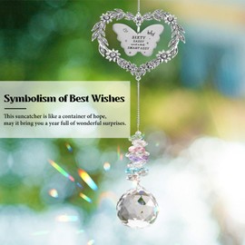 Elivida 60th Birthday Gifts for Women, Happy 60th Birthday Suncatcher for Her, Thoughtful 60 Bday Crystal Ornament for Wife, Mom, Grandma, Sister, Turning 60 Year Old Rainbow Marker