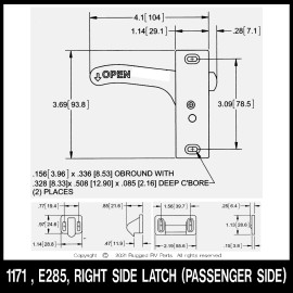 Rugged RV Parts Camper Screen Door Latch RIGHT Hand Handle E285, 1171-01, RV, Trailer, OEM