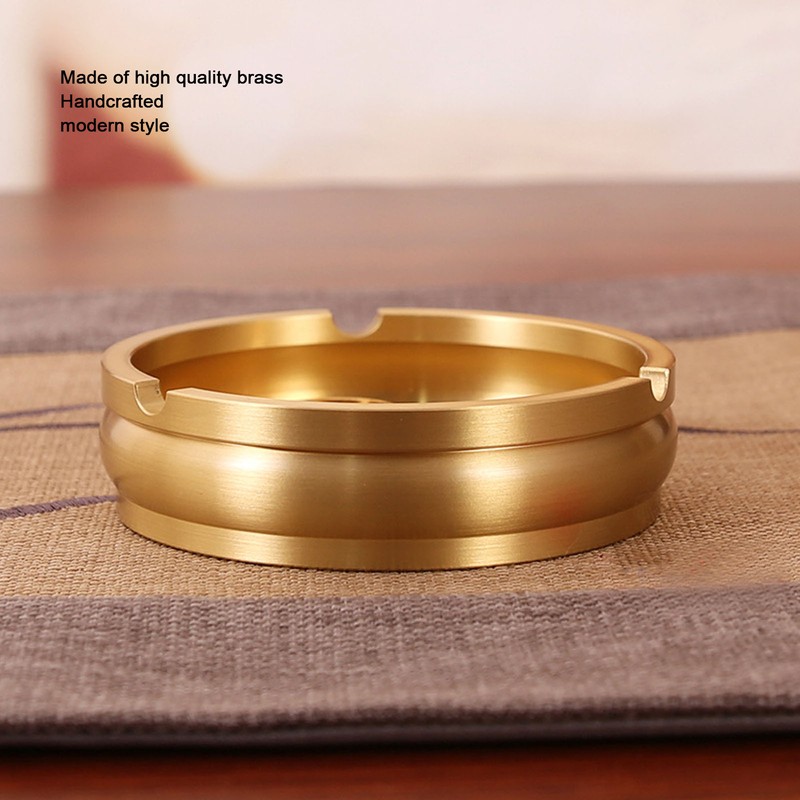 Brass Ashtray Handcrafted Modern Stylish Style Easy Cleaning Portable Decorative