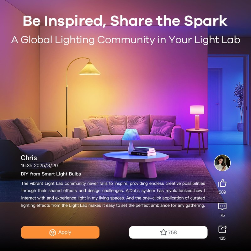 OREiN Matter Smart Light Bulb, Smart Light Bulbs Work with