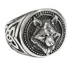 Treasure Bay Men's Women's Wolf Ring, Nordic Viking Wolf Head