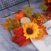 2 Pieces Thanksgiving Candle Rings Wreaths,Artificial Flower Maple Leaf Pumpkin