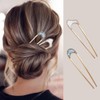 6 Pcs U-Shaped Hairpins for Buns & French Twist, Alloy