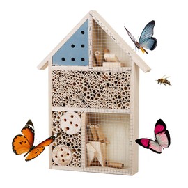 Wooden Insect House,Bee House,Insect Hotel,Butterfly Habitat for The Garden,Outdoor Hanging Garden Insect Housefor Ladybugs, Lacewings, Butterfly,Bee,Bug,Ladybirds