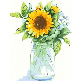 Paint by Number for Adults. DIY Sunflowers Acrylic Painting Kit for Kids and Adults Beginner – 16” x 20”with 3 Brushes and Bright Colors