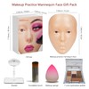 Laokiiy Makeup Mannequin Face with Practice Board, 5D Silicone Full