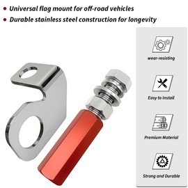 GOLKNHA 2PCS Dirt Bike Flag Mount, Motorcycle Motocross Dune Flag, Motorcycle Flag Mount, 22.5mm Rear Axle Mounting Holder Set for Quick Install 1/4" Whip Flag Pole-Red
