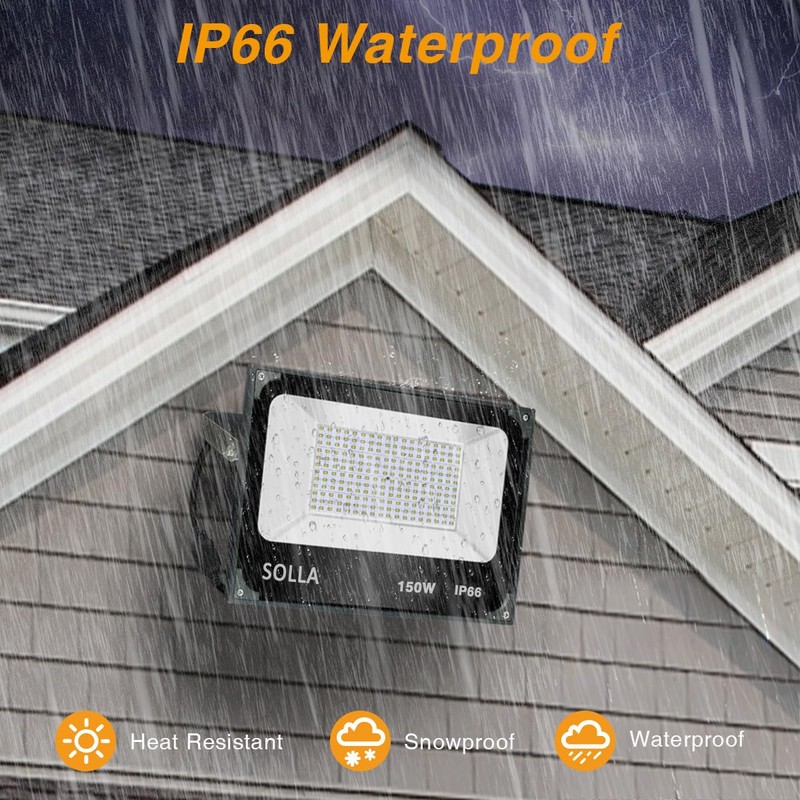 2 Pack 150W Led Flood Lights, 15000lm 6000K Daylight White