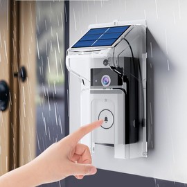 Smart Video Doorbell with Solar Charging, Wireless HD Camera, Waterproof Rain Cover, Two-Way Audio, Real-Time Mobile Monitoring