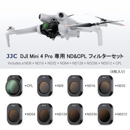 JJC DJI Mini 4 Pro Dedicated ND + CPL Filter Set, 8 Pieces, ND8, ND16, ND32, ND64, ND128, ND256, ND512, CPL Lens Protection, ND Filter, Dimming Adjustment, Polarizing Filter, Decreasing Reflection,