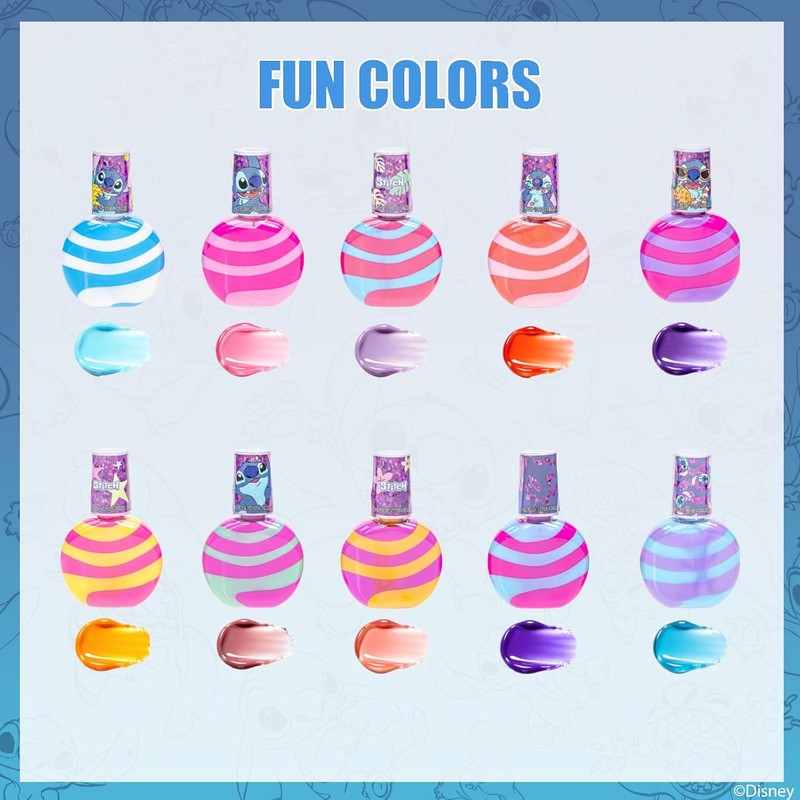 Stitch Esmalte Swirl 10 pzas al Agua Fácil de Quitar