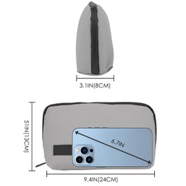 DODAMOUR Tech Organizer Travel Case, Travel Gear Tech Bag Electronics Accessories Organizer Pouch, Waterproof Travel Essentials Bag for Cables, Cords, Chargers (Gray)