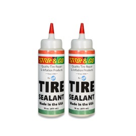 Stop & Go Premium Tire Sealant - Prevent Flats & Repair Punctures for Tube or Tubeless Tires on Bikes, ATVs, or Cars - Made in The USA (16oz) (2 Pack)