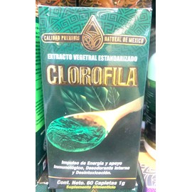 Natural De México Clorofila Extracto Vegetal Estandarizado Suplemento / Chlorophyll Caplets 60 Cap