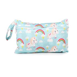 Rockreyoa 2 x Wet Bags, Waterproof Wet Bag, Changing Bag, Nappy Bag, Washable Organiser, Portable Wet Bag, Storage Bag with Zip, for Babies, Nappies, Sanitary Napkins, Swimwear, 2#