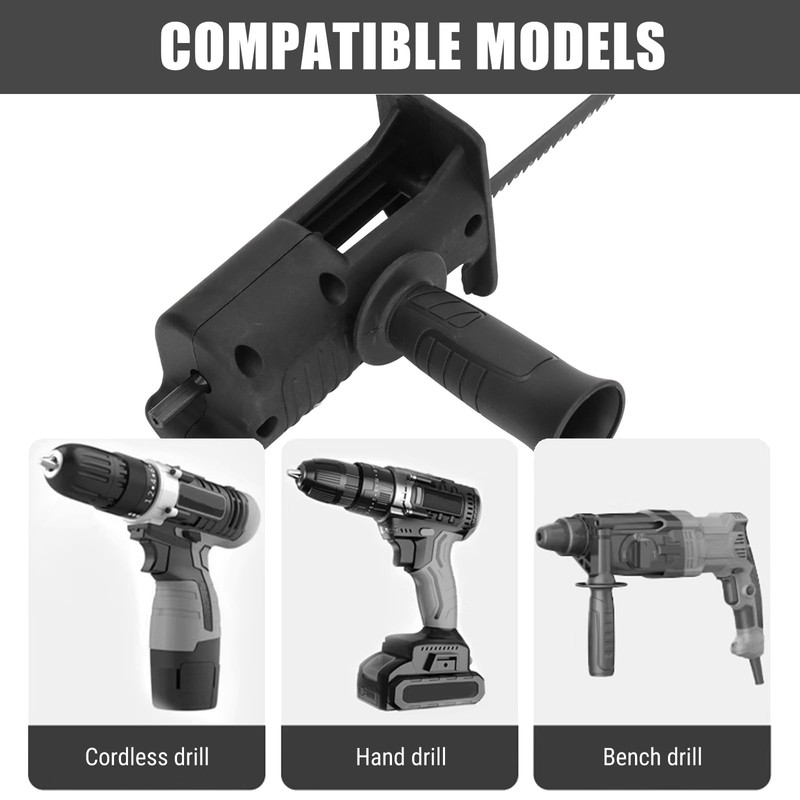Candeon Reciprocating Saw Adapter for Cordless Drill, Reciprocating Saw Mounting