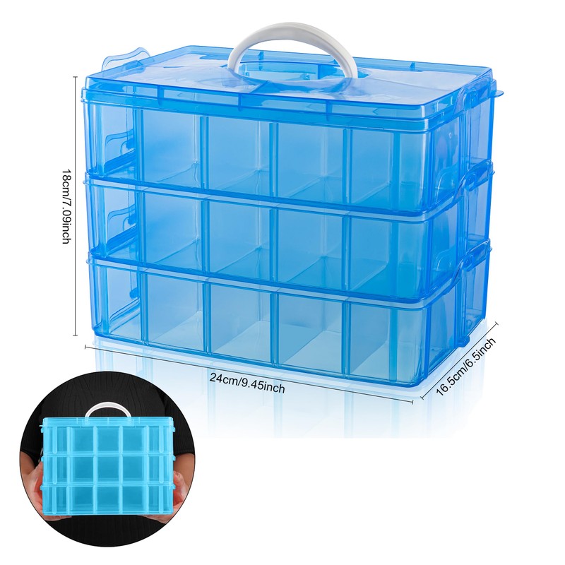 Daletu Sorting Boxes for Small Parts with Lid, Plastic Storage