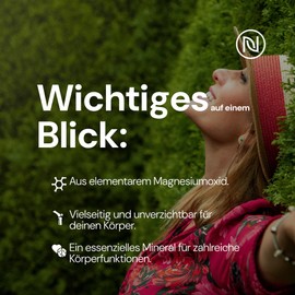 Magnesium Capsules – Optimal High Dose per Capsule 667 mg, of which 400 mg Elementary Magnesium per Capsule – Very High Magnesium Content – Laboratory Tested, Vegan & Pure (1 x 180 Capsules)