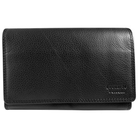 LEONARDO VERRELLI Waiter Wallet Made of Leather, Waiter Purse, Taxi, Service for Men and Women, Wallet with or without Holster, Pocket with Chain and Large Coin Compartment, Black
