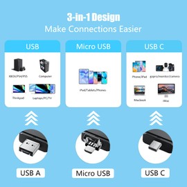 SD/Micro SD Card Reader, Card Reader, Type C Micro USB OTG Adapter and USB 2.0 Portable Memory Card Reader for SDXC, SDHC, SD, MMC, RS-MMC, Micro SDXC, Micro SD, Micro SDHC Card and UHS-I Card