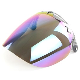 Open Face Helmet Visor Motorcycle Helmet Bubble Lens 3-Snap Bubble Wind  Visor