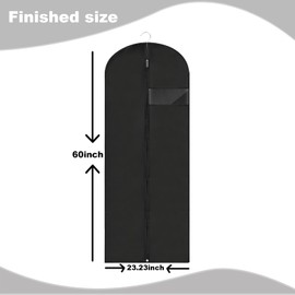 LXLOVESM Dress Bags for Gowns Long, 60'' Garment Bags, Suit Bag for Storage and Travel, 2 Pack (Grey)