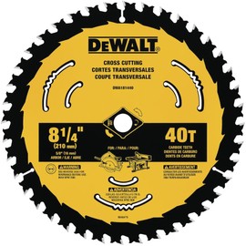 DEWALT Circular Saw Blade, 8 1/4 Inch, 40 Tooth, Cross Cutting (DWA181440)