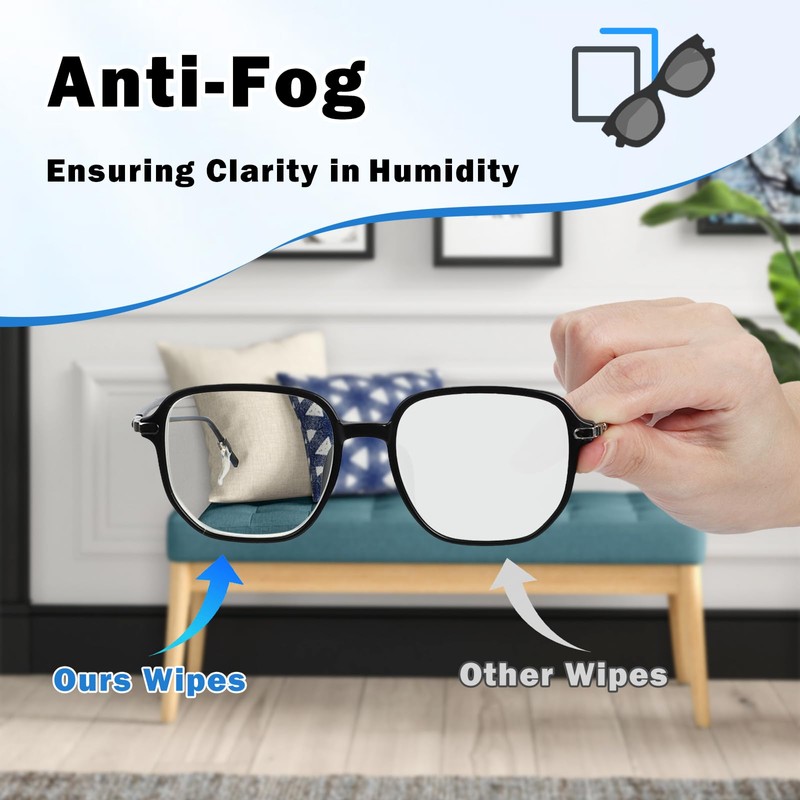 Selwatty 110 Anti-Fog Lens Wipe for Glasses/Screens, Wet, Quick Dry,