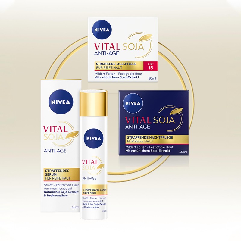 NIVEA Vital SOJA Anti-Age Firming Serum, Intensive Moisturising Serum for