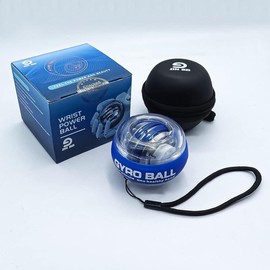 Wrist Trainer Ball Auto-Start Wrist Strengthener Gyroscopic Forearm Exerciser Gyro Ball for Strengthen Arms, Fingers, Wrist Bones and Muscles - Color: BLACK
