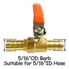 Uenede 2PCS Solid Brass 5/16"OD Barb Ball Valve 2-way Shut-off
