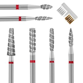 Diesisa Nail Bit, 6 Pieces, Nail Machine Bit, 0.09 inch (2.35 mm), Shaft Diameter Diamond Nail Bit, Off, Electric Nail Drill Bit, Cuticle Treatment, Exfoliating, Nail Care, For Manicure Home Salons