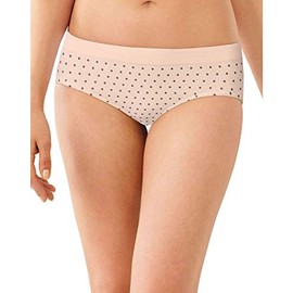 Bali Women's One Smooth U All-Around Smoothing Hipster Panty 2H63, Blushing Pink Dot, 7