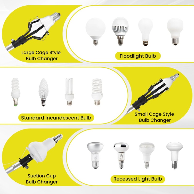 Orvella 26FT Reach Light Bulb Changer with Extension Pole, for