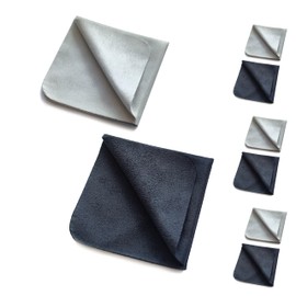 8 Cleaning Cloths for Smartphones, Glasses, Computers, String Instruments, Ultra Fine Fiber, Excellent Absorption and Removal Power, Less Worries of Scratches 5.9 x 5.9 inches (15 x 15 cm) (4 Black, 4 Gray)