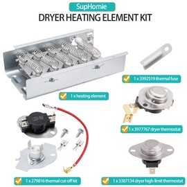Dryer Heating Element Kit Fit for Whirlpool LER4634EQ1 LER4634EQ2 LER4634JQ1 LER4634PQ0 LER4634PQ1 LER5620KQ1 LER5636EQ3 LER5636EQ2 LER3624EQ1 LER3624EQ0 LER3624JQ0 LER3624JQ1 LER4624DQ1 etc