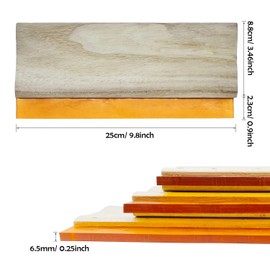 Cayway 5 PCS Screen Printing Squeegees, Durable, Abrasion-Resistant, Water- and Oil-Resistant Dual-Purpose Screen Printing Scraper with Wooden Handle