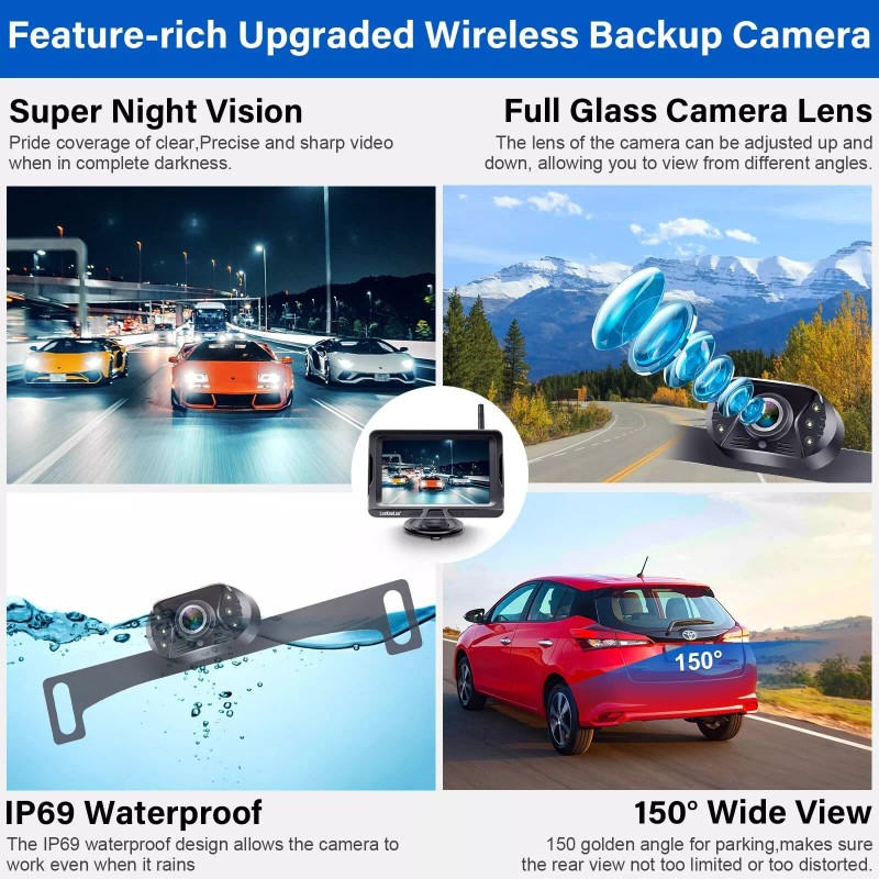 LeeKooLuu Wireless Backup Camera Ease Install - Color Image HD