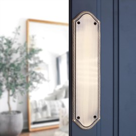   Infinity Decor Georgian Roped Edge Design Shaped Finger Push Plate Protector 300x75mm - for Interior or Exterior Door (Antique Brass)