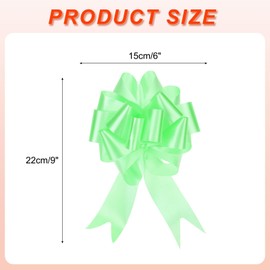 MECCANIXITY 10pcs 6 Inch Large Pull Bow Big Gift Wrapping Bows Ribbon Light Green for Wedding Car Baskets Presents Christmas Bow