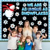 Winter Bulletin Board Decorations Snowflake Snowman Cutouts DIY Photo Craft