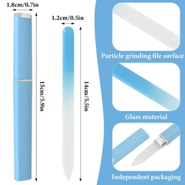 Pack of 3 Professional Nail Files, Glass Nail Files, Fingernail File with Case, Double-Sided Crystal Surface, Nail Files, Professional Manicure Tool for Women