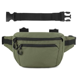 Huntvp Bumbag Waist Bag Bumbags for Ladies Men Sling Bag Chest Bag Lightweight Anti Theft with Adjustable Belt for Cycling Dog Walking Running Sport, Green