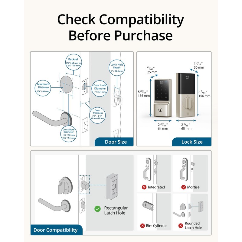 eufy Security Smart Lock C210, Keyless Entry Door Lock for