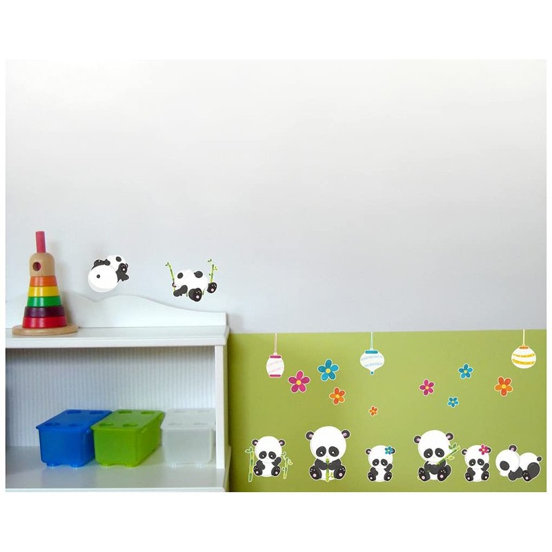 19 Piece Cute Pandas Panda Wall Tattoo Set for Child's