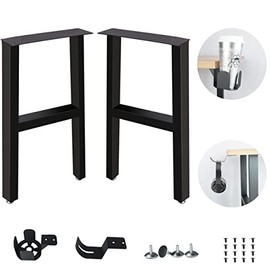 Lendpea Metal Table Legs ,Heavy Duty Desk Legs Dining Table Legs Industrial Furniture Legs Table lega ,Modern Coffee Table Legs,Come with Cup Holder Headphone Holder,Set of 2 28” Height 18" Wide