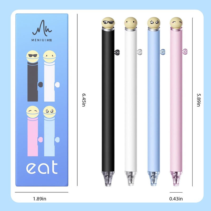 Mangpung Cute Emoji Retractable Gel Pens with Moving Mouth,0.5mm Fine